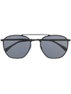 Hugo Boss Aviator Frame Sunglasses In Black