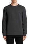 Allsaints Raven Slim Fit Crewneck Sweatshirt In Washed Black