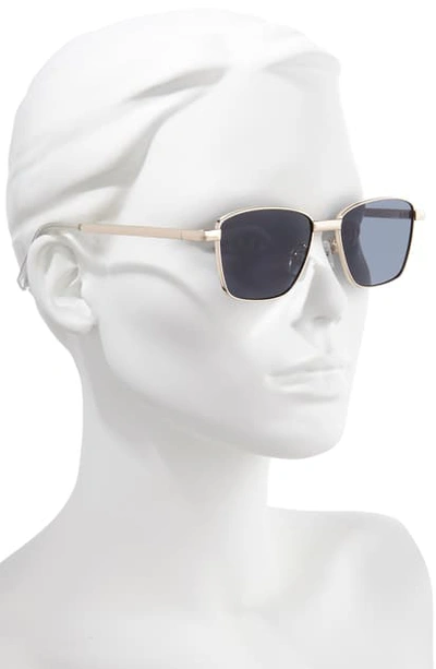 Le Specs Supastar 54mm Tinted Square Sunglasses In Gold/ Blue