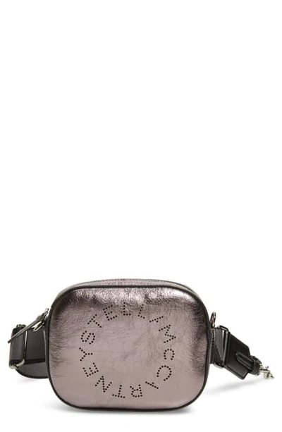 Stella Mccartney Alter Metallic Faux Leather Belt Bag In Ruthenium