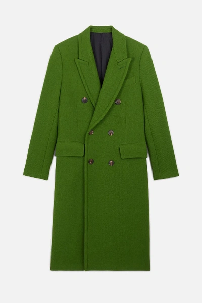Ami Alexandre Mattiussi Double-breasted Long Coat In Green