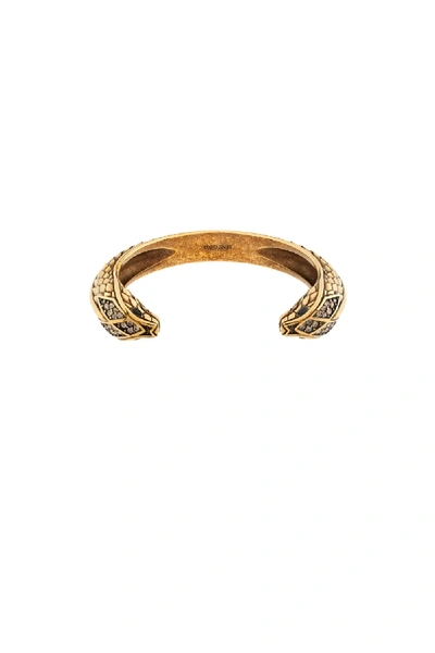 Roberto Cavalli Double Snake Head Bracelet In Gold