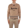 AQUASCUTUM AQUASCUTUM MEN'S BROWN WOOL SWEATER,QMCSWE1L0QM00710 S