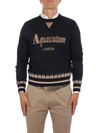 AQUASCUTUM AQUASCUTUM MEN'S BLUE WOOL SWEATER,QMCSWE1L0QM00711 40