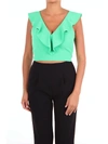 ALICE AND OLIVIA GREEN POLYESTER TOP,CC902202034VERDE