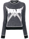 Off-white Textured Knit Cropped Sweater In Grey