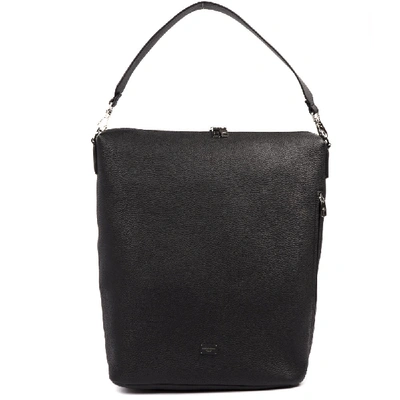 Dolce & Gabbana Pebbled Leather Hobo-bag In Black