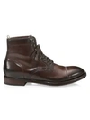 Officine Generale Emory Leather Lace-up Ankle Boots In Dark Brown