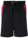 À La Garçonne + Hering Stripe Track Shorts In Black
