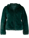 SAVE THE DUCK REVERSIBLE FAUX-FUR HOODED JACKET