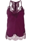 Gold Hawk Lace Detail Top In Purple