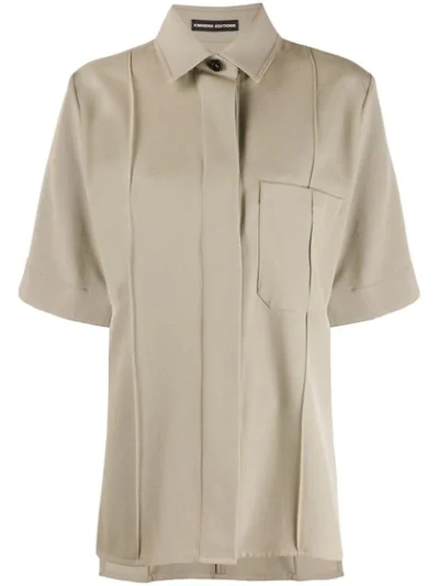 Kwaidan Editions Oversized Short Sleeved Shirt In Neutrals