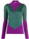 Gcds Panelled Metallic Sweater In Pink