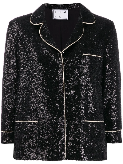 In The Mood For Love Sofia Sequin Blazer In Black