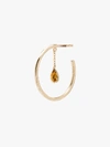 YVONNE LÉON 9K YELLOW GOLD CREOLE PAMPILLE CITRINE HOOP EARRING,CREOLEPAMPILLEPOIRECITRINEOJ13962931