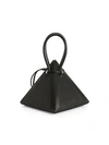 Nita Suri Lia Pyramid Leather Top Handle Bag In Black