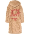 Vetements Faux Fur Coat In Beige