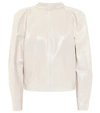 ISABEL MARANT CABY LEATHER BLOUSE,P00410397