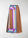 Fendi Karligraphy Motif Printed Skirt In Brown