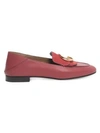 Chloé C Leather & Nubuck Loafers In Earthy Red