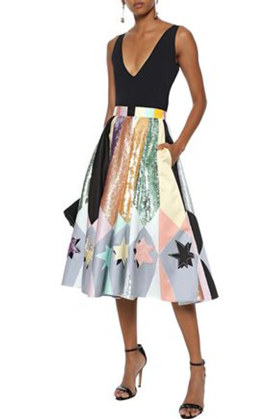 Emilio Pucci Woman Sequin-embellished Printed Duchesse-satin Skirt Lavender