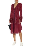 HOUSE OF HOLLAND HOUSE OF HOLLAND WOMAN PRINTED JACQUARD SHIRT DRESS RED,3074457345620736665