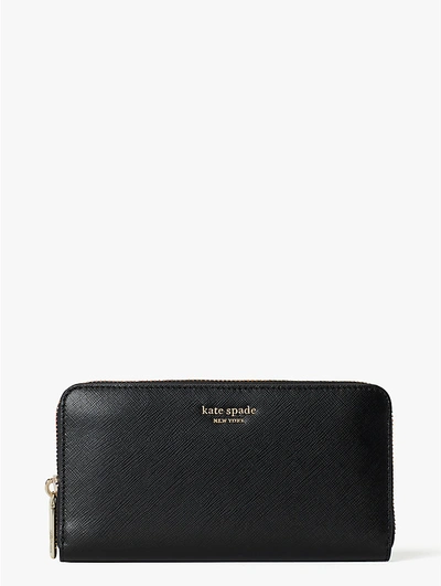 Kate Spade Spencer Zip-around Contintental Wallet In Warm Beige/black