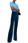 NOVIS NOVIS WOMAN THE BIANCA COTTON-VELVET BOOTCUT PANTS STORM BLUE,3074457345621025733