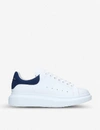 Alexander Mcqueen Men's Oversized Leather Platform Sneakers In White/navy