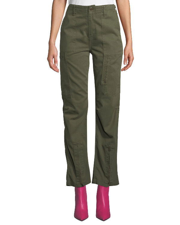 high rise cargo pants