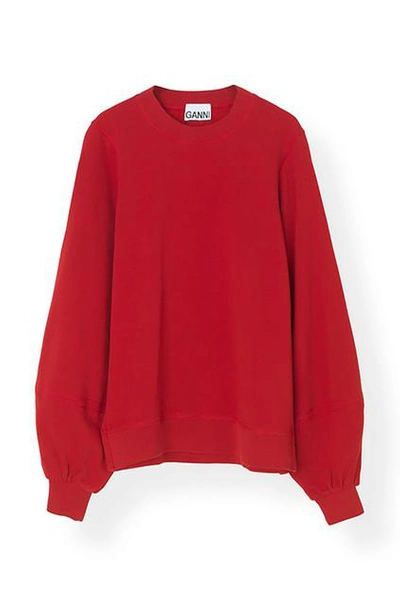 Ganni Isoli Sweatshirt In Samba In Red
