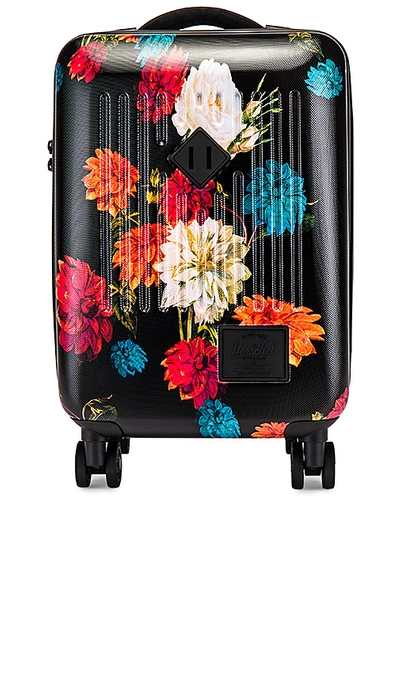 Herschel Supply Co . Trade Carry On Suitcase In Black. In Vintage Floral Black