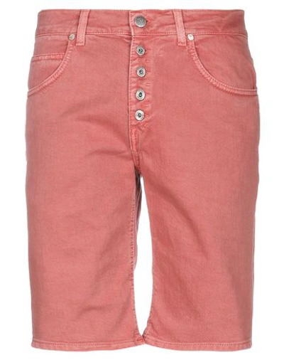 Dondup Denim Shorts In Brick Red