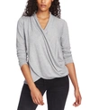 1.STATE WOMEN'S CROSS-FRONT LONG SLEEVE COZY KNIT TOP