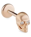 Maria Tash Medium Matte Diamond Skull Threaded Stud Earring In Gold