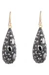 ALEXIS BITTAR NOIR DUST DEW DROP EARRINGS,AB83E054200