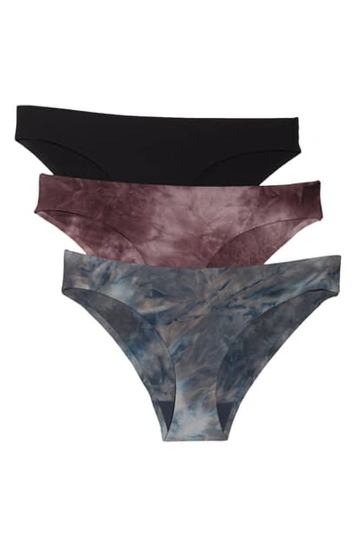 Honeydew Intimates Skinz 3-pack Hipster Panties In Black/ Thistle/ Castle Rock