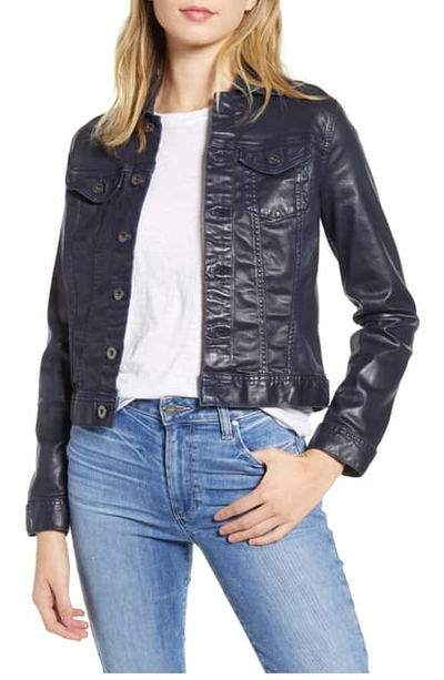 Ag Robyn Denim Jacket In Lacquered Deep Trenches