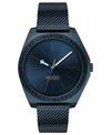 HUGO MEN'S #ACT BLUE STAINLESS STEEL MESH BRACELET WATCH 44MM