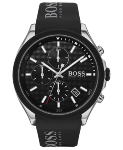 Hugo Boss Men's Chronograph Velocity Black Silicone Strap Watch 45mm