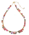 KATE SPADE GOLD-TONE OMBRE CRYSTAL COLLAR NECKLACE, 17" + 3" EXTENDER