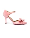 UNDERCOVER PINK LEATHER BOW PUMPS,5CDCA721-5F50-2F83-76AA-71A38E688453