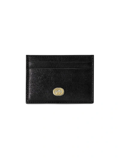 Gucci Black Men's Classic Metal Logo Card Holder