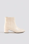 NA-KD Soft Low Heel Booties White