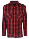 Marcelo Burlon County Of Milan Double Cargo Pocket Checked Shirt In Red/blue
