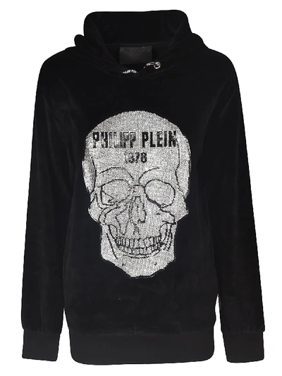Philipp Plein Skull Logo Hoodie In Black