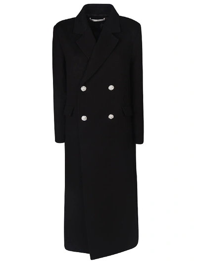 Alessandra Rich Double Breasted Two-button Long Coat In Black