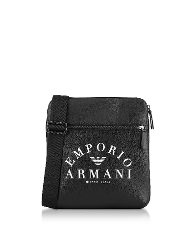 Emporio Armani Signature Large Mens Crossbody Bag In Black