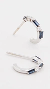 SUZANNE KALAN 18K WHITE GOLD FIREWORKS BLUE SAPPHIRE SMALL HOOPS