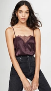 Cami Nyc The Sweetheart Lace-trimmed Silk-charmeuse Camisole In Grape